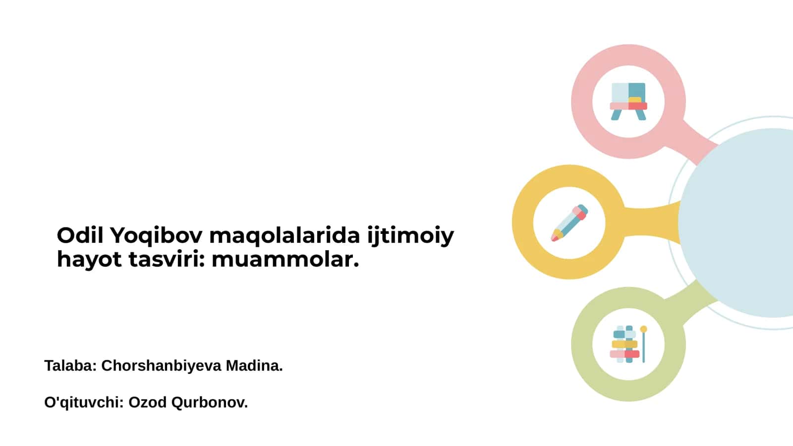 Odil Yoqibov maqolalarida ijtimoiy hayot tasviri: muammolar 1
