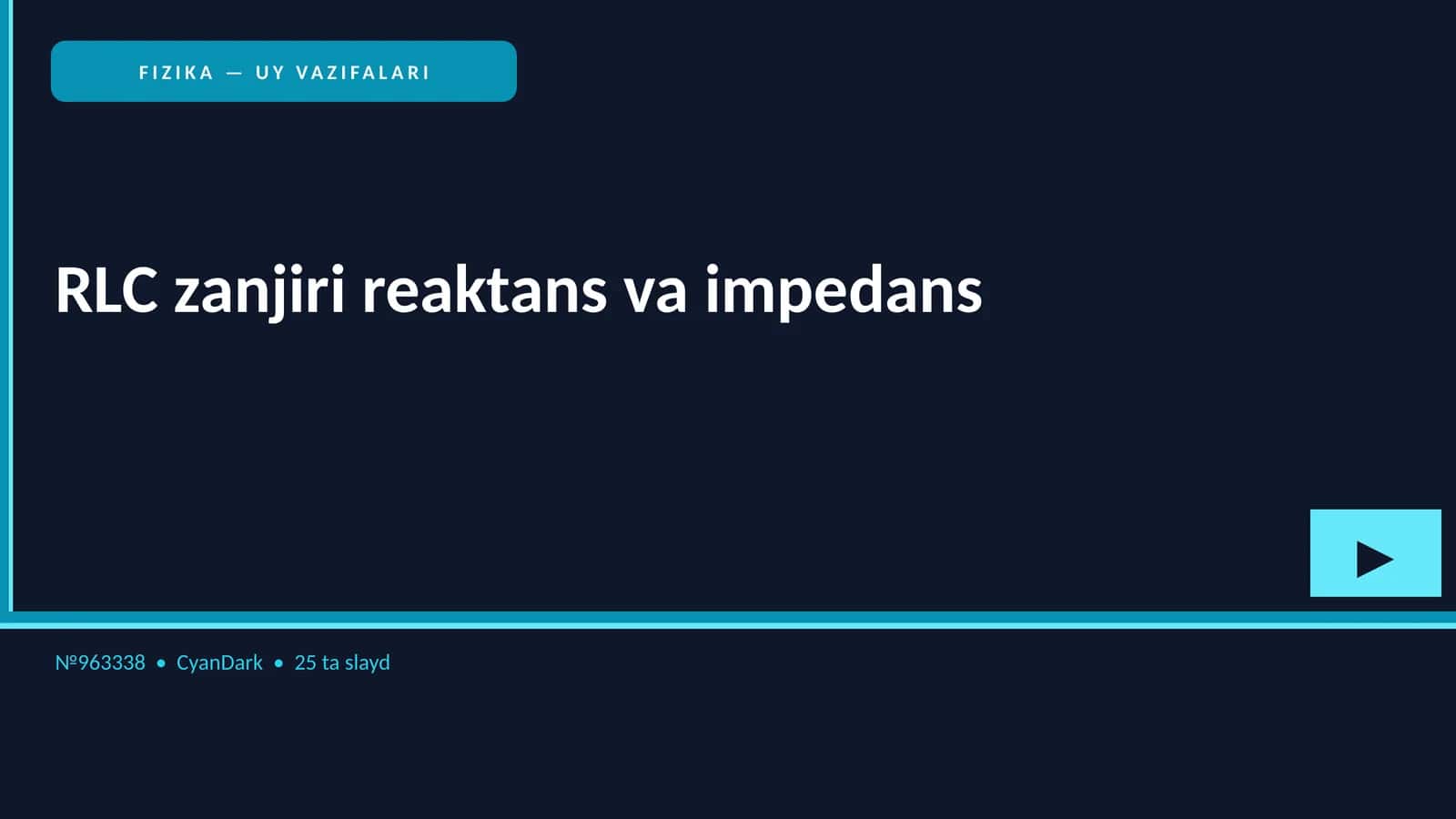 FIZIKA — UY VAZIFALARI 1