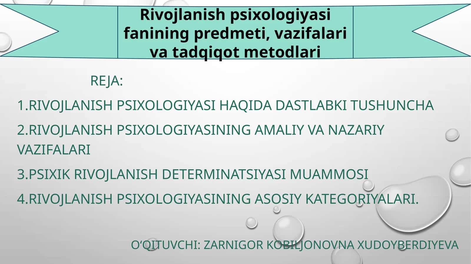 Rivojlanish psixologiyasi fanining predmeti, vazifalari va tadqiqot metodlari 1