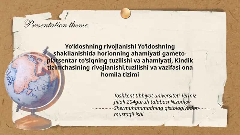 Yoʻldoshning Rivojlanishi 1