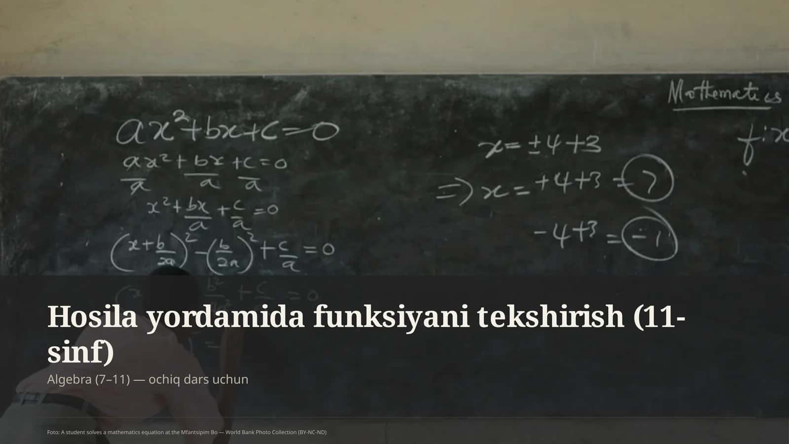Hosila yordamida funksiyani tekshirish (11-sinf) 1