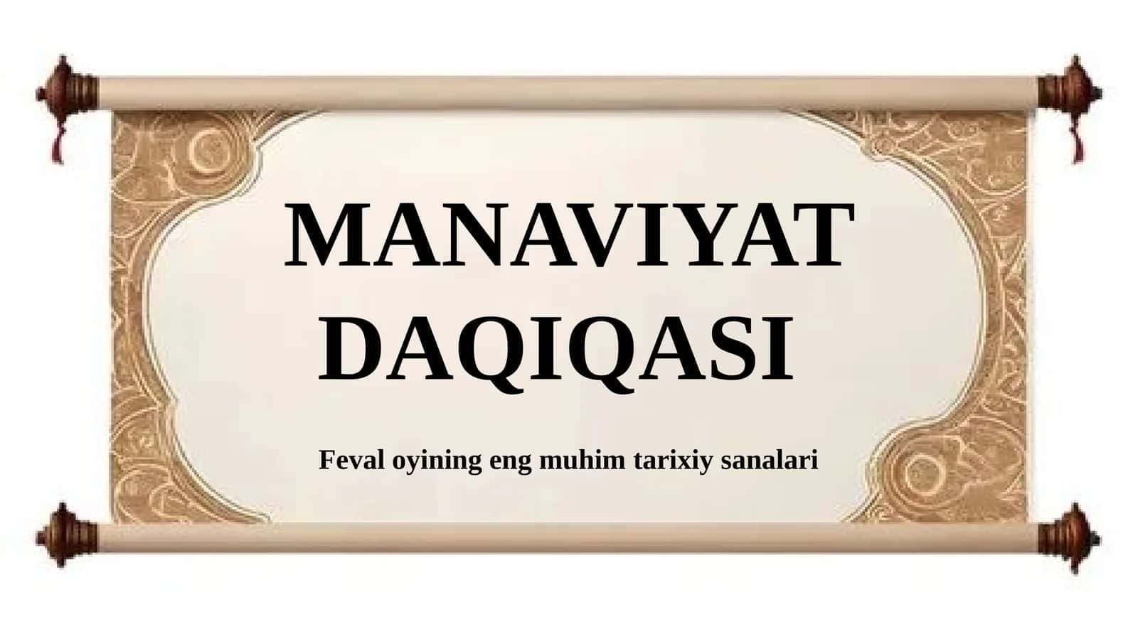 MANAVIYAT DAQIQASI 1