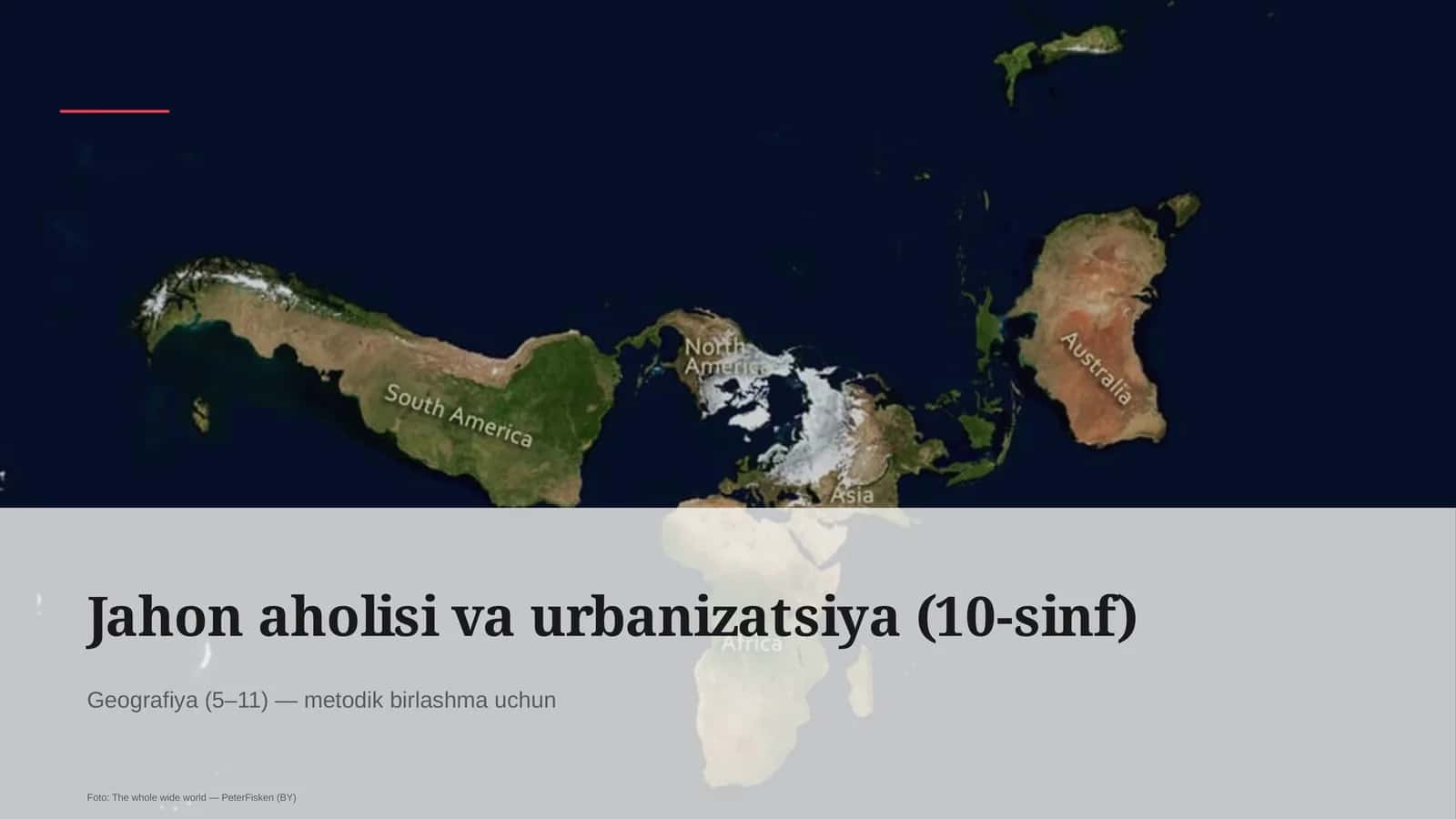 Jahon aholisi va urbanizatsiya (10-sinf) 1