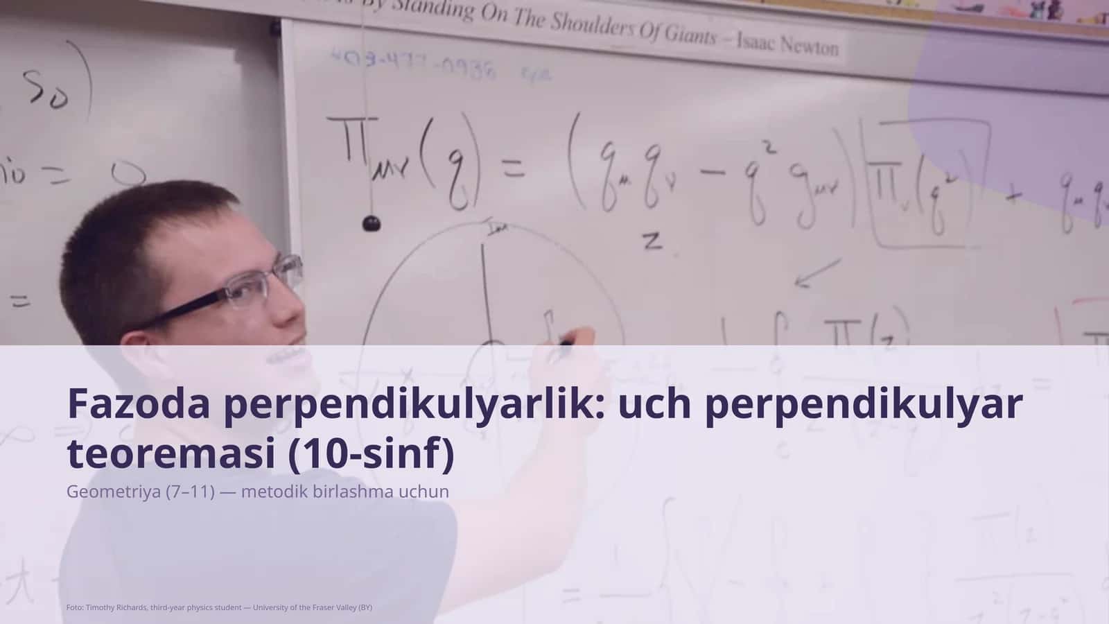Fazoda perpendikulyarlik: uch perpendikulyar teoremasi (10-sinf) 1