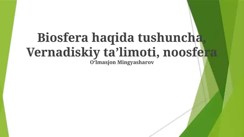 Biosfera haqida tushuncha, Vernadiskiy taʼlimoti, noosfera 1