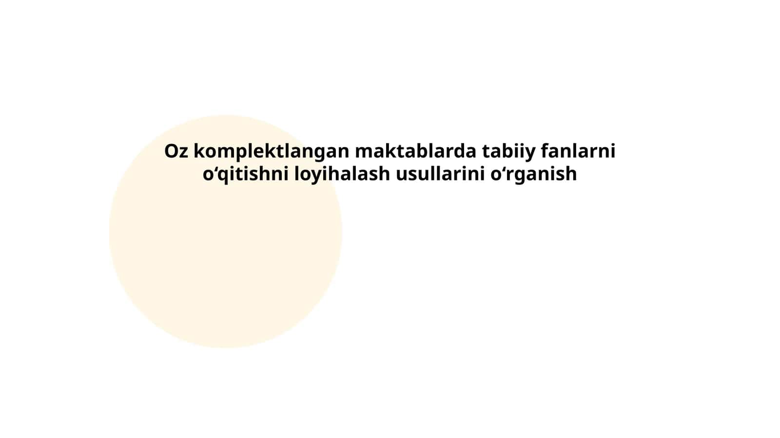 O‘quv dasturlarini loyihalash 1