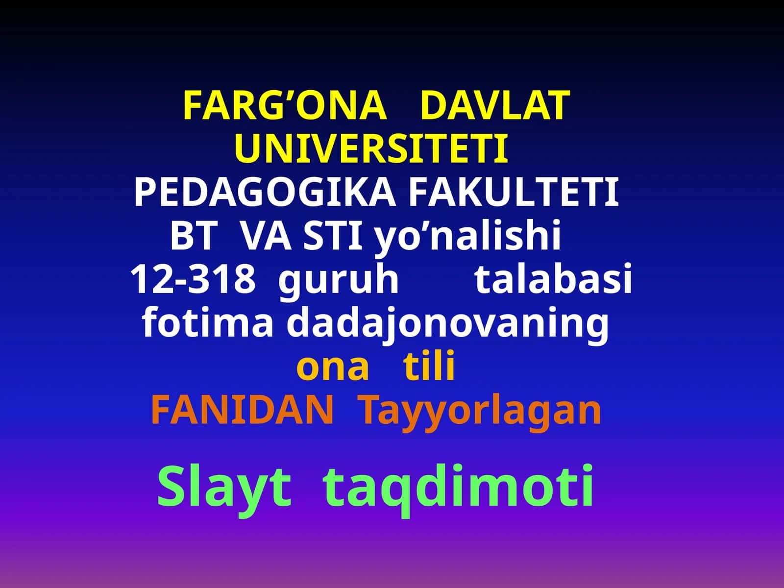 GAPBO`LAKLARI BILAN ALOQAGA KIRISHMAYDIGAN BO`LAKLAR 1