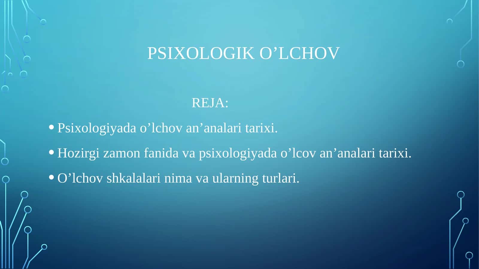 PSIXOLOGIK O’LCHOV 1