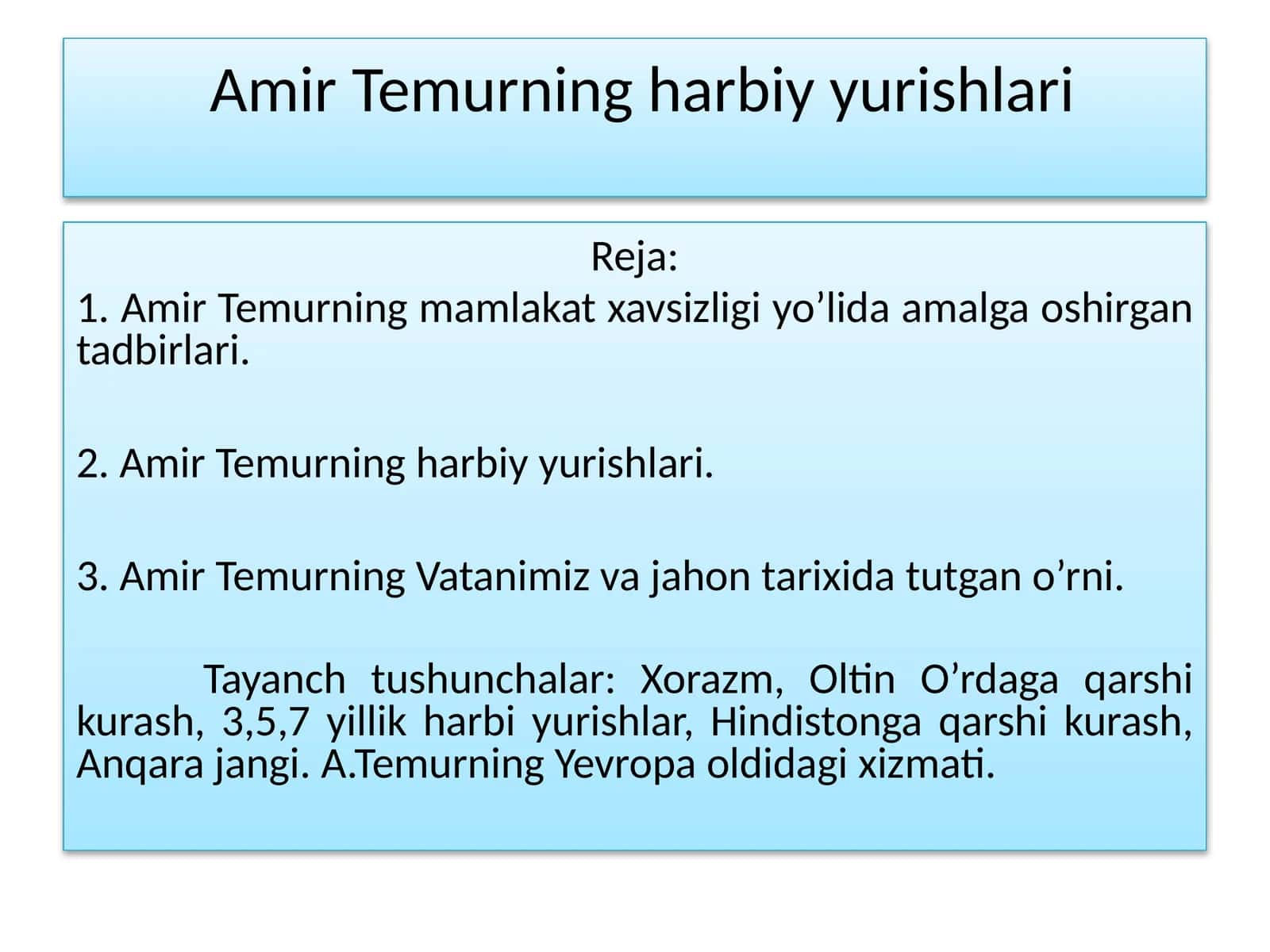 Amir Temurning harbiy yurishlari 1