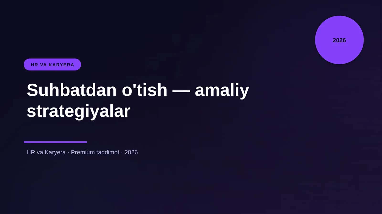 Suhbatdan o'tish — amaliy strategiyalar 1
