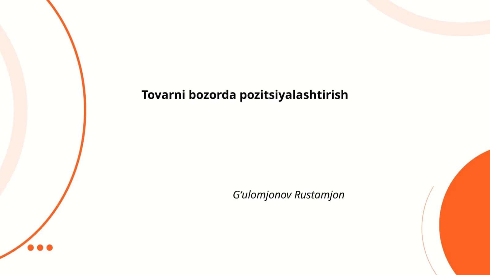 Tovarni bozorda pozitsiyalashtirish 1