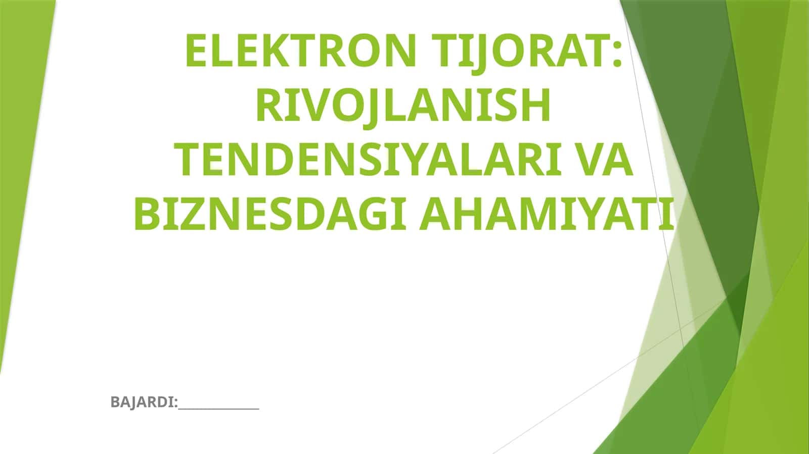ELEKTRON TIJORAT: RIVOJLANISH TENDENSIYALARI VA BIZNESDAGI AHAMIYATI 1