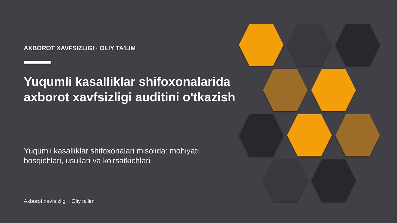 yuqumli kasalliklar shifoxonalarida axborot xavfsizligi auditini o'tkazish 5040 1