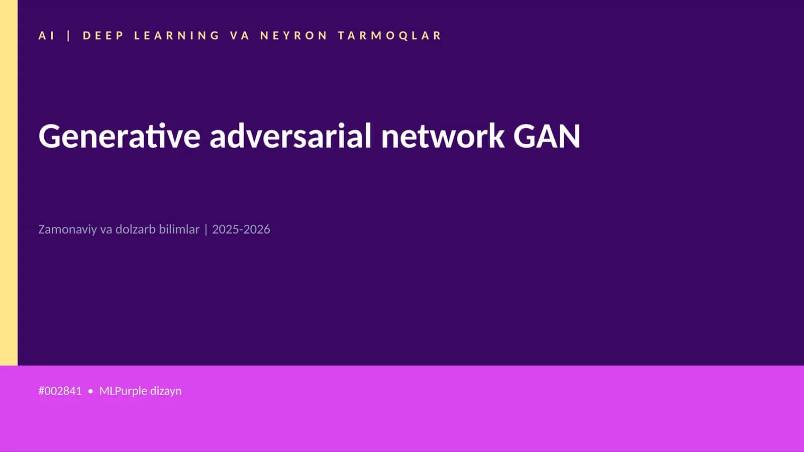 Generative adversarial network GAN 1