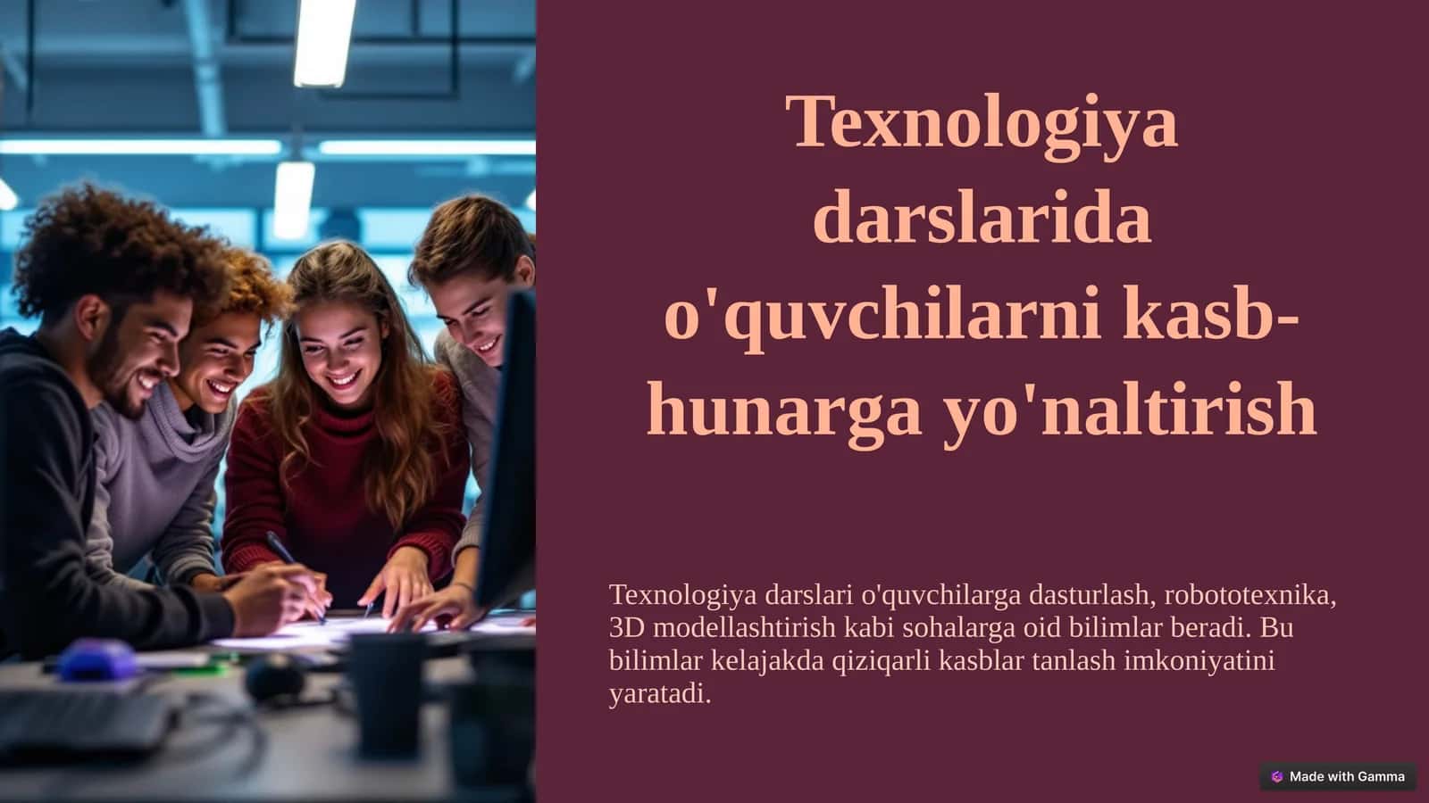 Texnologiya darslarida o'quvchilarni kasb-hunarga yo'naltirish 1