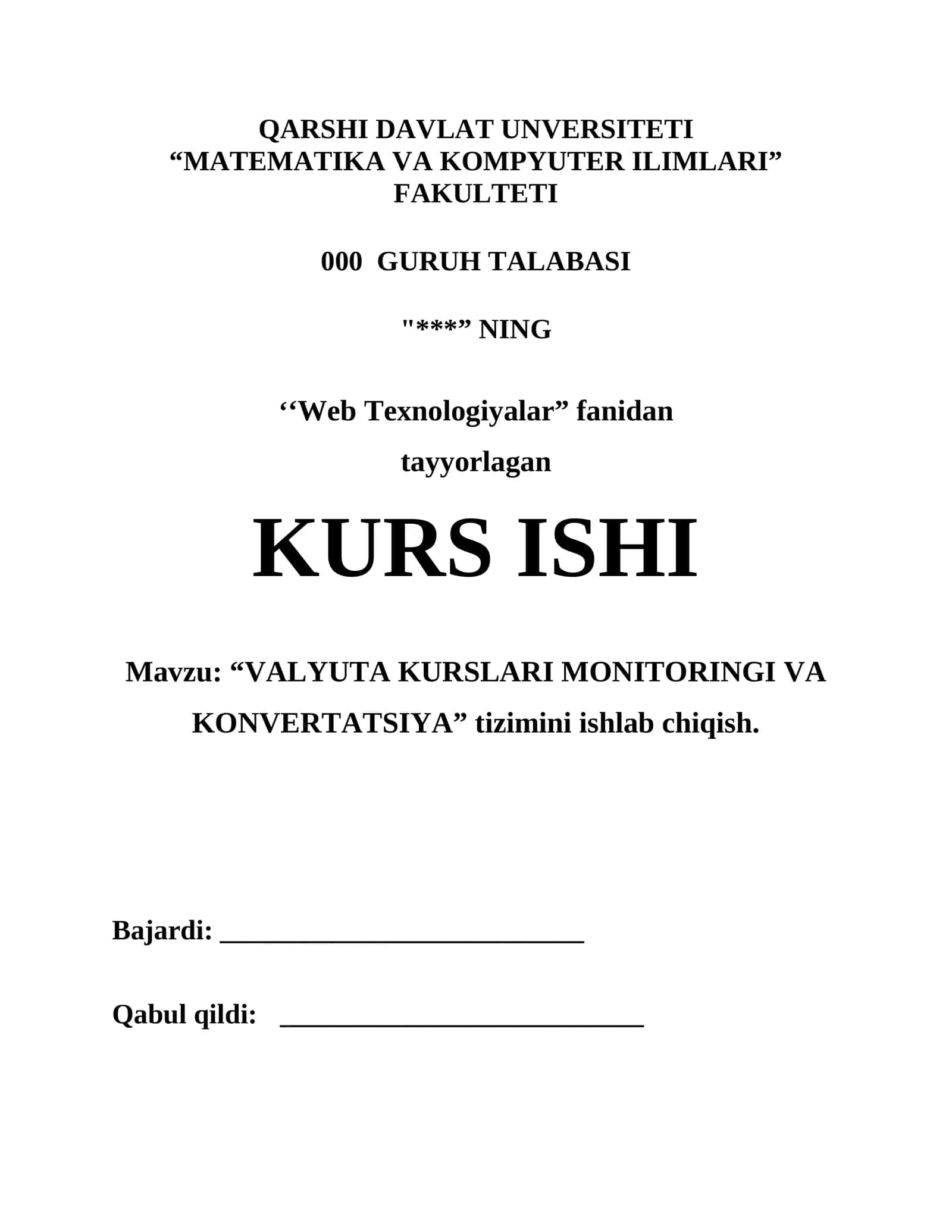 Valyuta Kurslari Monitoringi va Konvertatsiya Tizimi 1