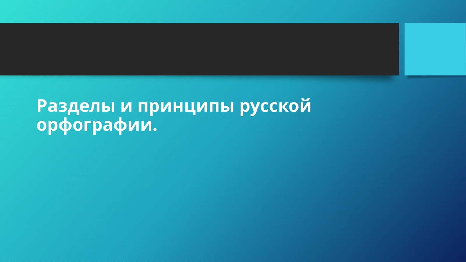 Разделы и принципы русской орфографии 1