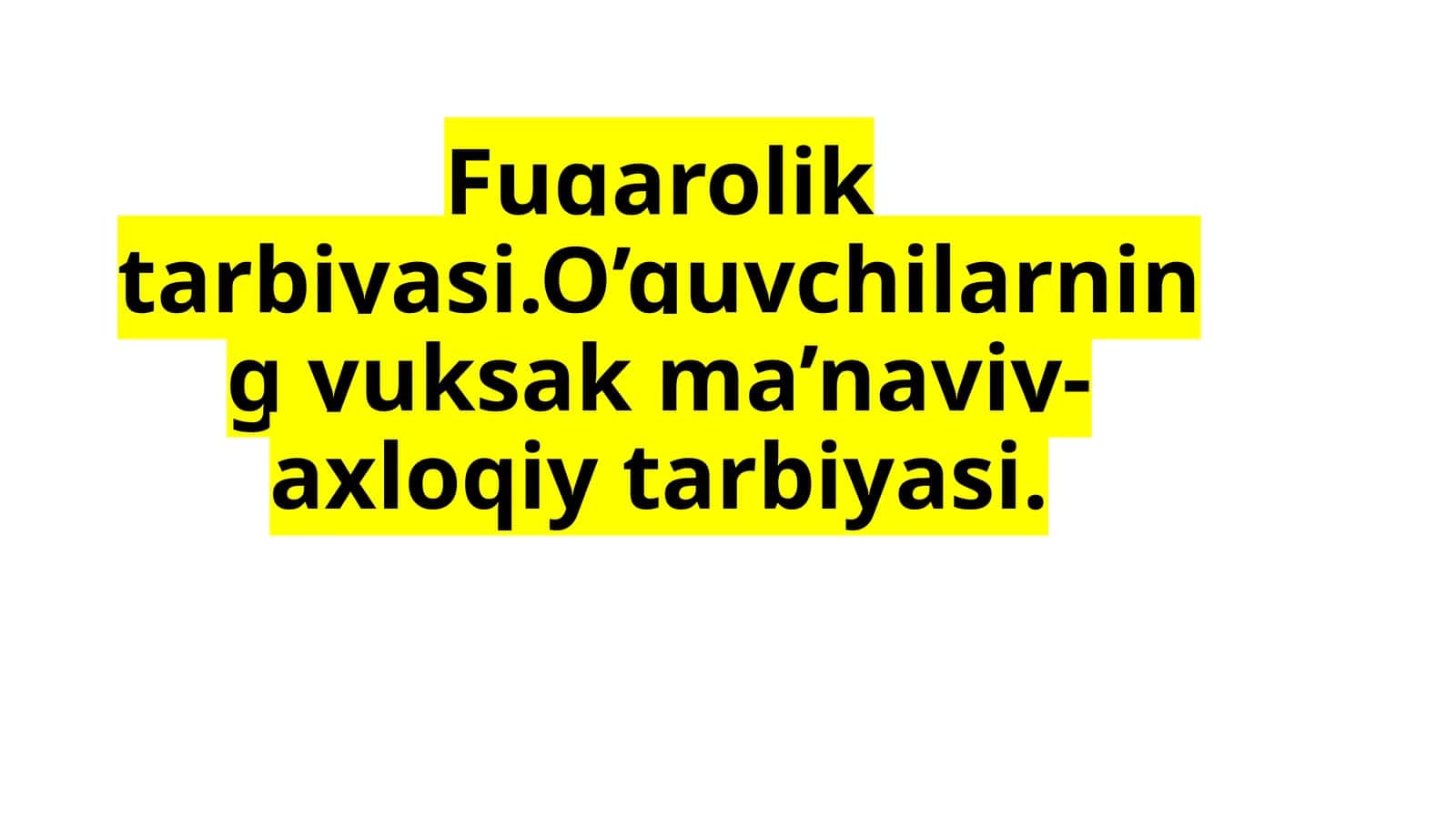 Fuqarolik Tarbiyasi 1
