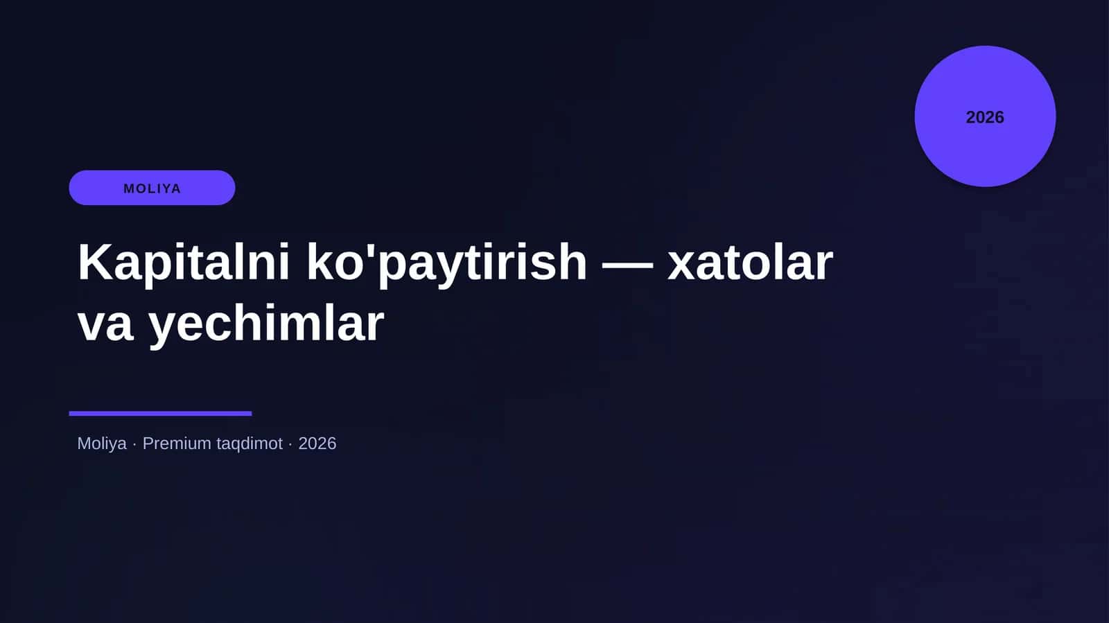 Kapitalni ko'paytirish — xatolar va yechimlar 1