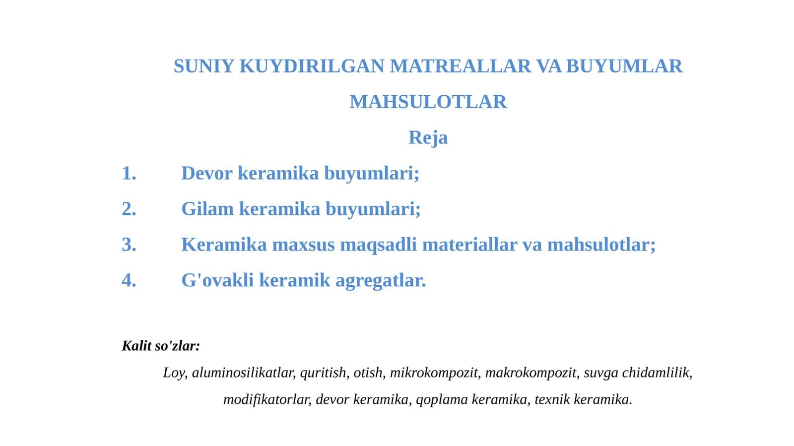 SUNIY KUYDIRILGAN MATREALLAR VA BUYUMLARMAHSULOTLAR 1