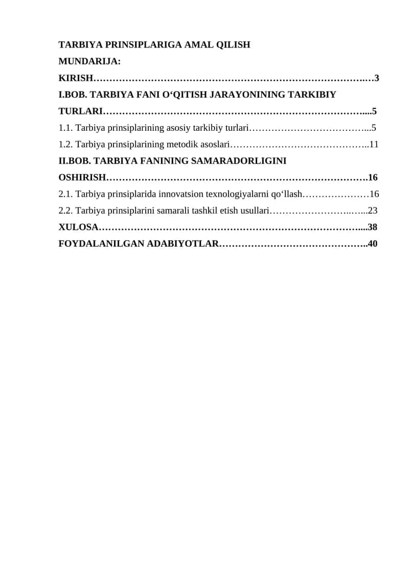 TARBIYA PRINSIPLARIGA AMAL QILISH 1