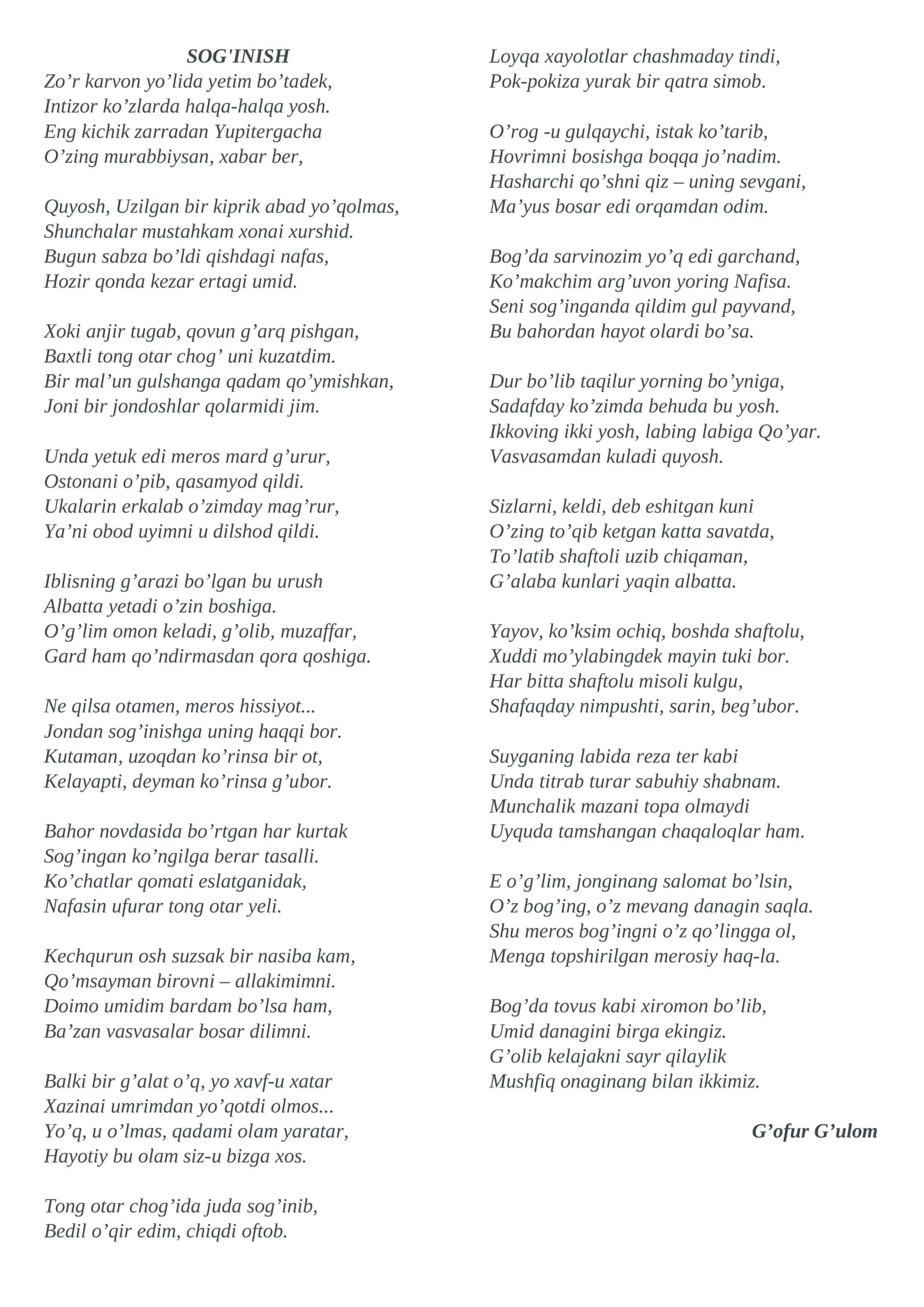 SOG'INISH 1
