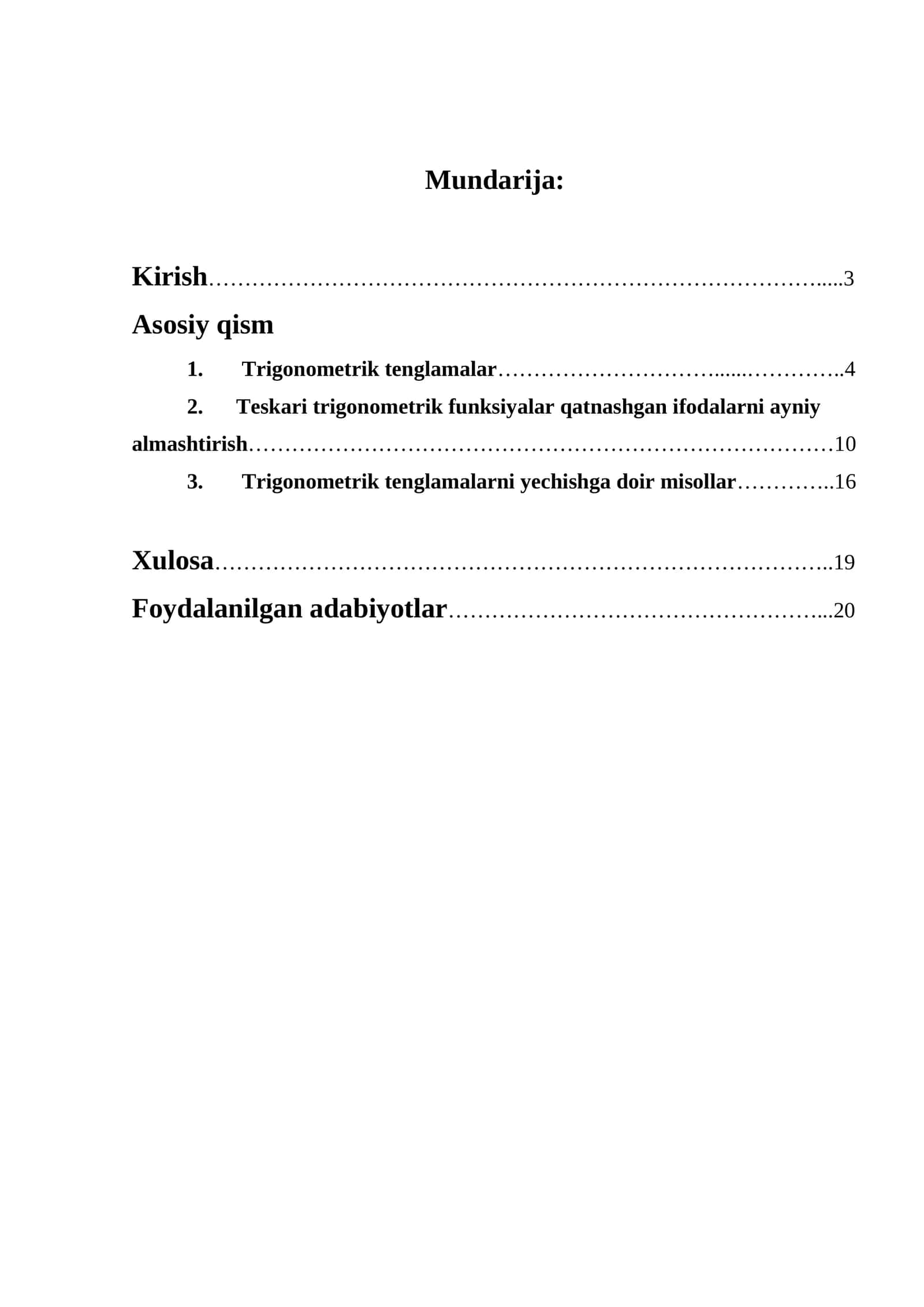Trigonometrik tenglamalar 1