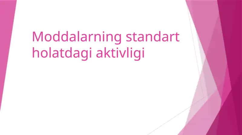 Moddalarning standart holatdagi aktivligi 1