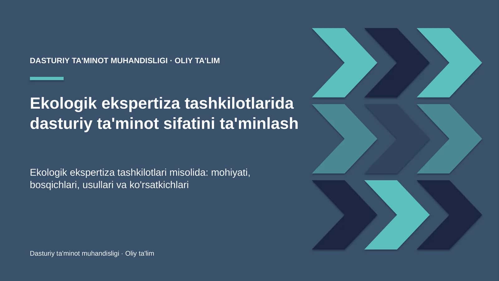 Ekologik ekspertiza tashkilotlarida dasturiy ta'minot sifatini ta'minlash 1