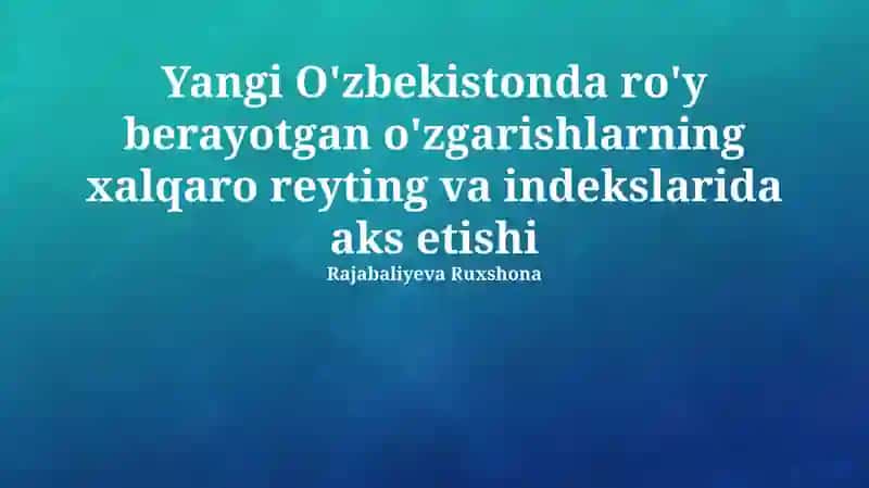 Islohotlarning iqtisodiy ko'rsatkichlarga ta'siri 1