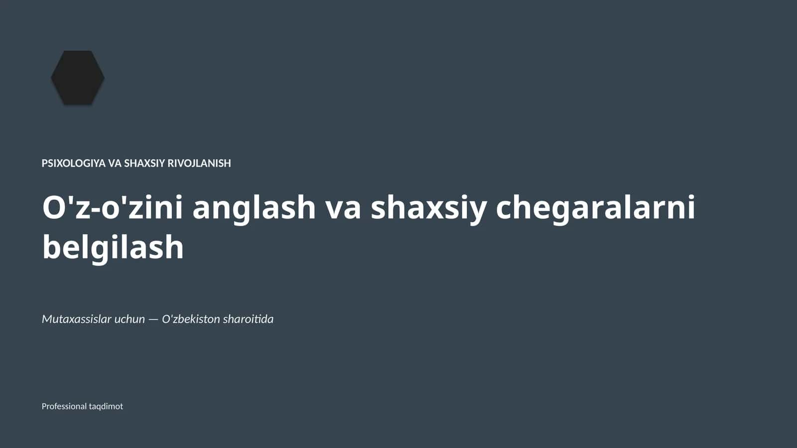 Psixologiya va shaxsiy rivojlanish 1