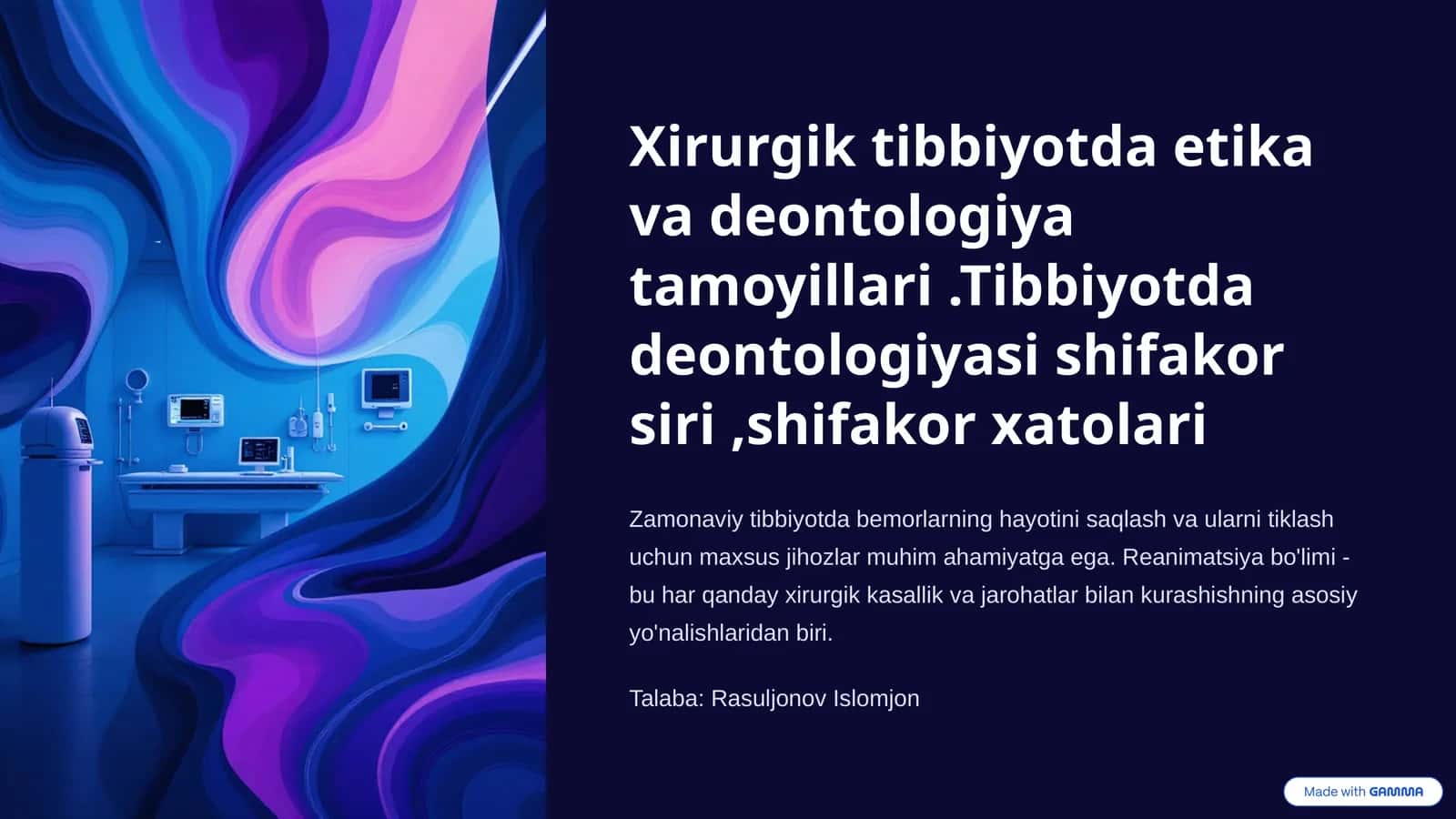 Reanimatsiya va Intensiv Davolash: Hayotni Saqlash San'ati 1