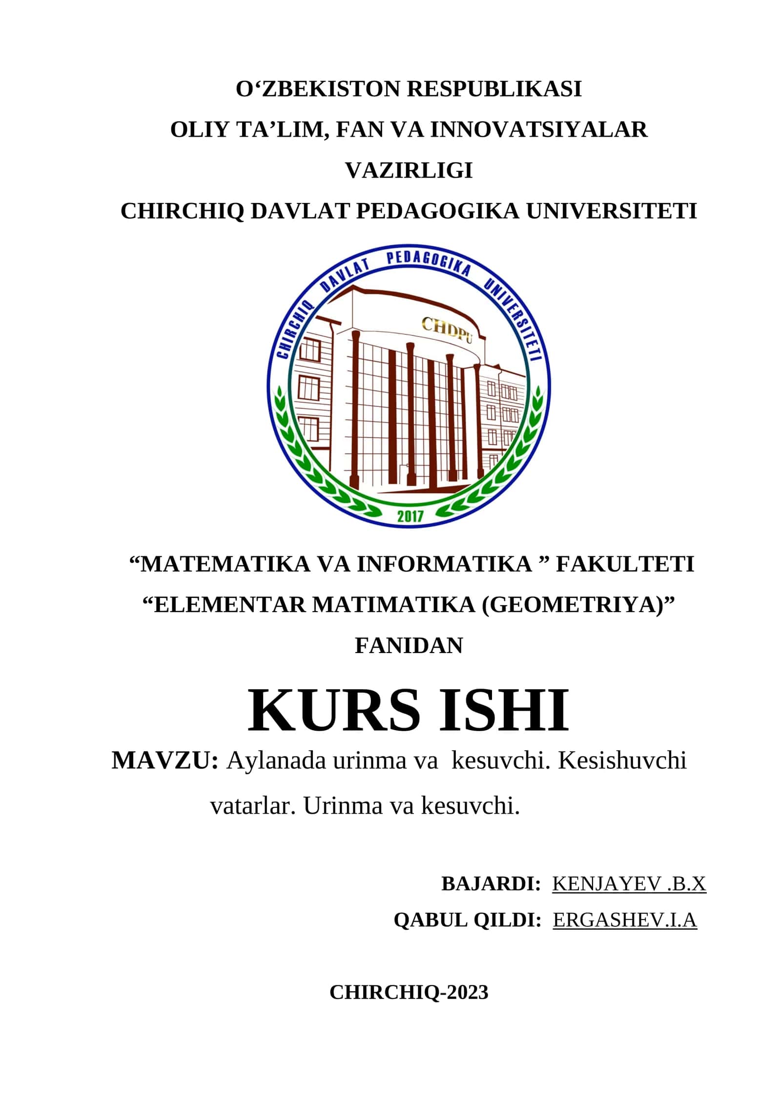 Elementar Matimatika (Geometriya) 1