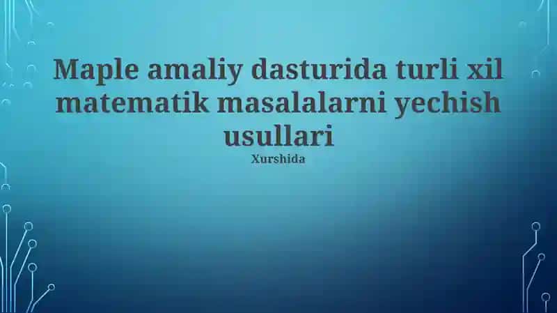 Maple amaliy dasturi