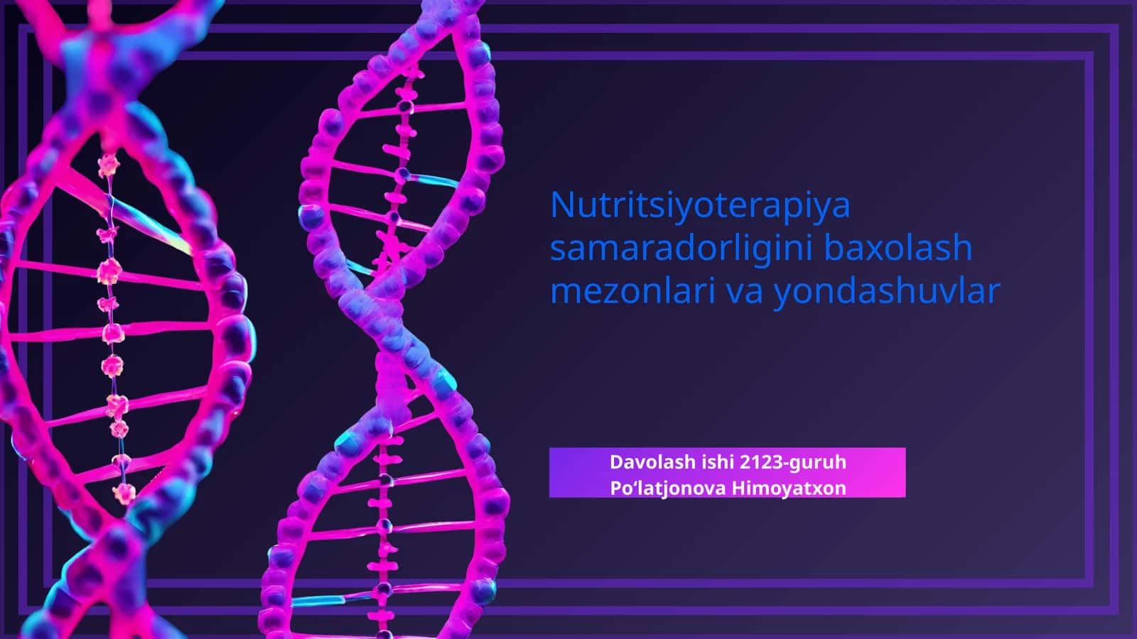 Nutritsiyoterapiya samaradorligini baxolash mezonlari va yondashuvlar 1