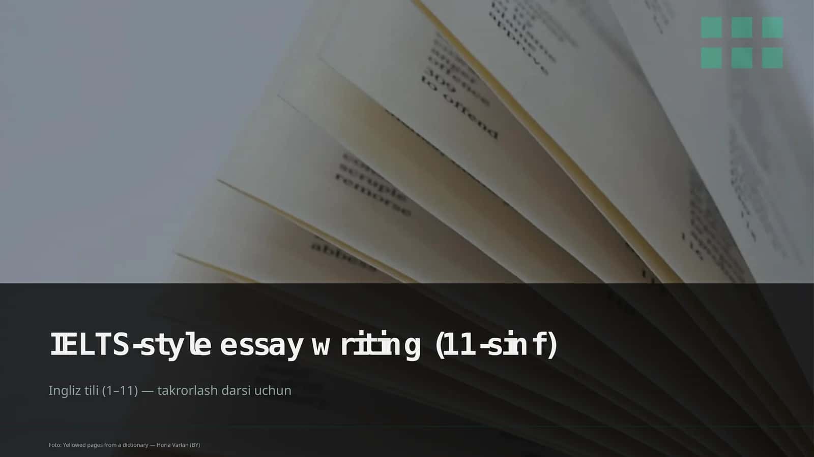 IELTS-style essay writing (11-sinf) 1