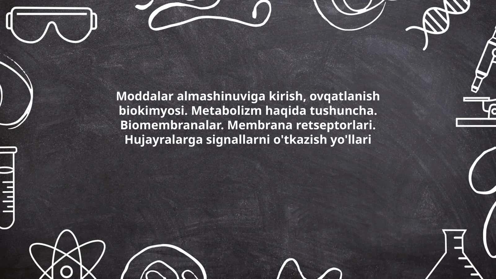 Metabolizm haqida tushuncha 1
