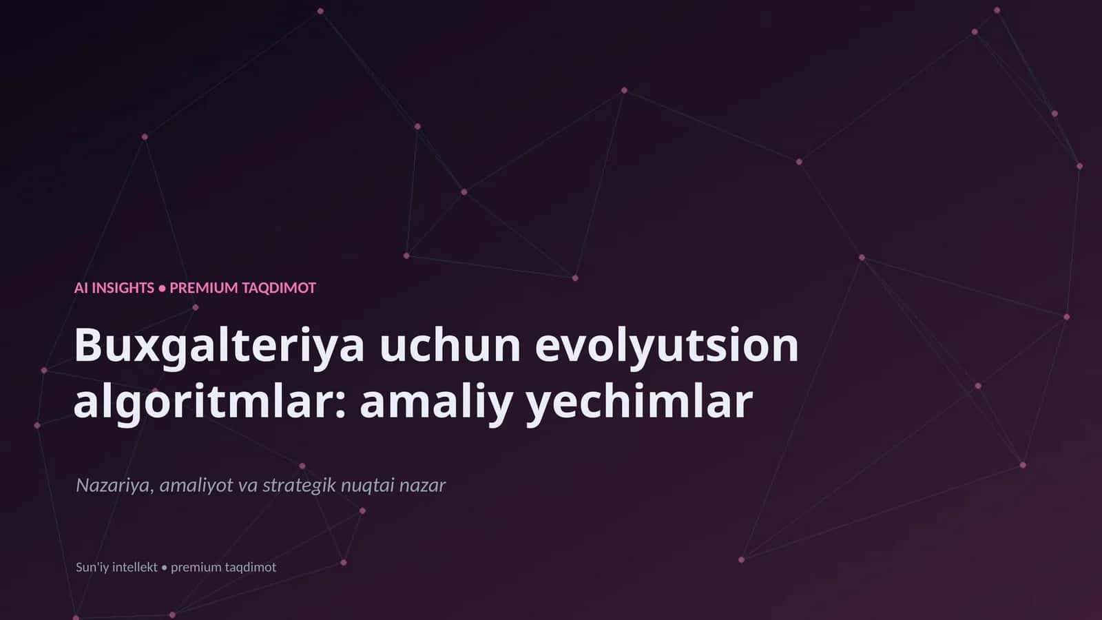Evolyutsion algoritmlar: amaliy yechimlar 1