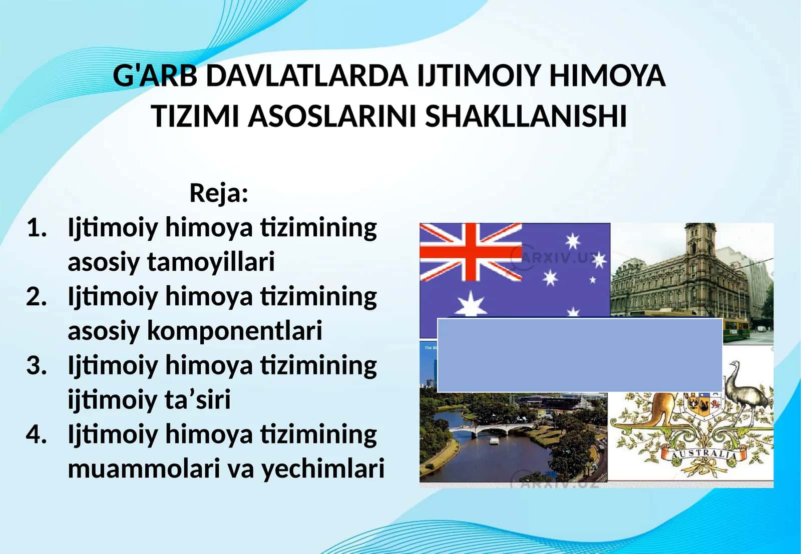 G'ARB DAVLATLARDA IJTIMOIY HIMOYA TIZIMI ASOSLARINI SHAKLLANISHI 1
