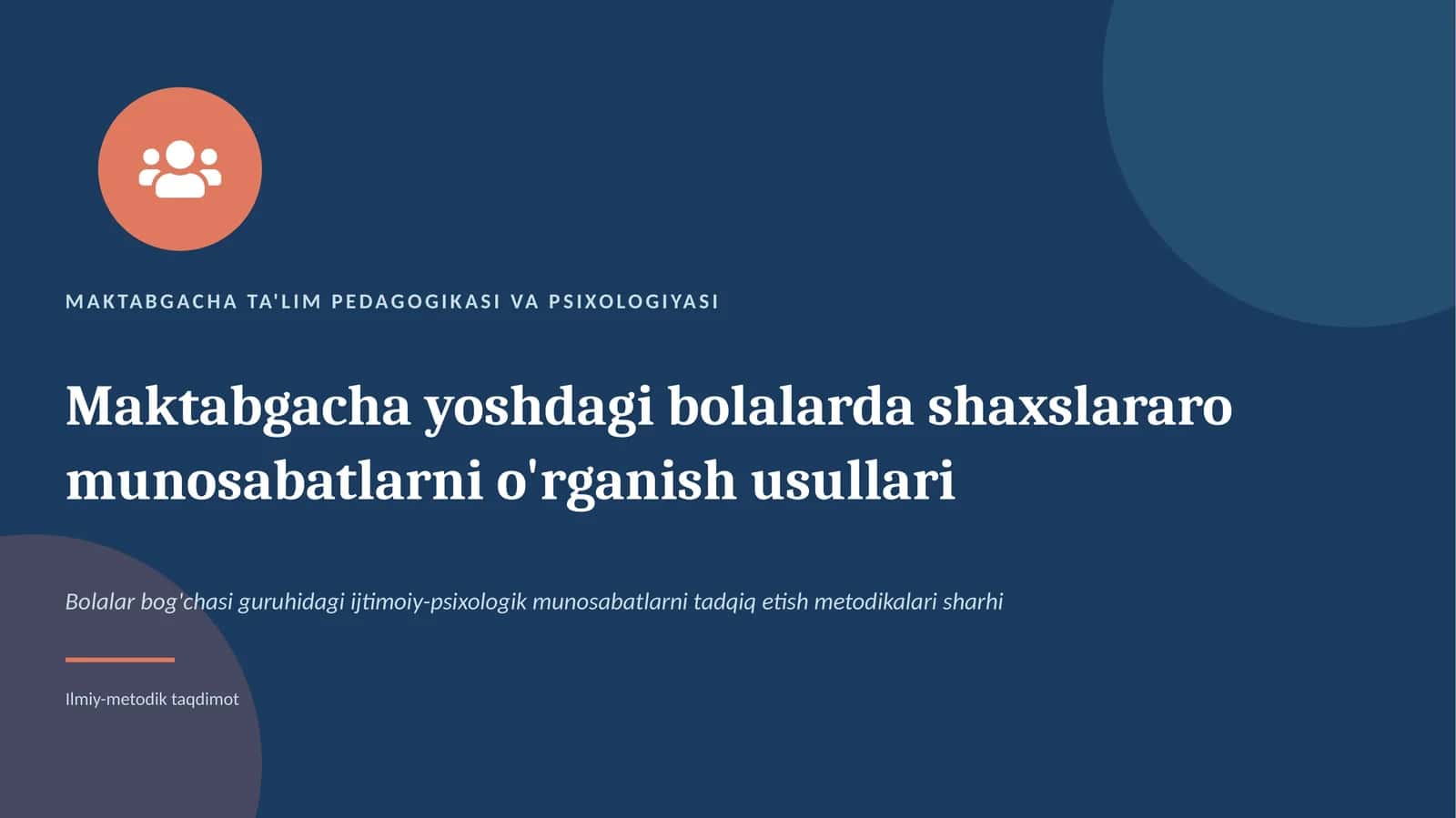 MAKTABGACHA TA'LIM PEDAGOGIKASI VA PSIXOLOGIYASI 1