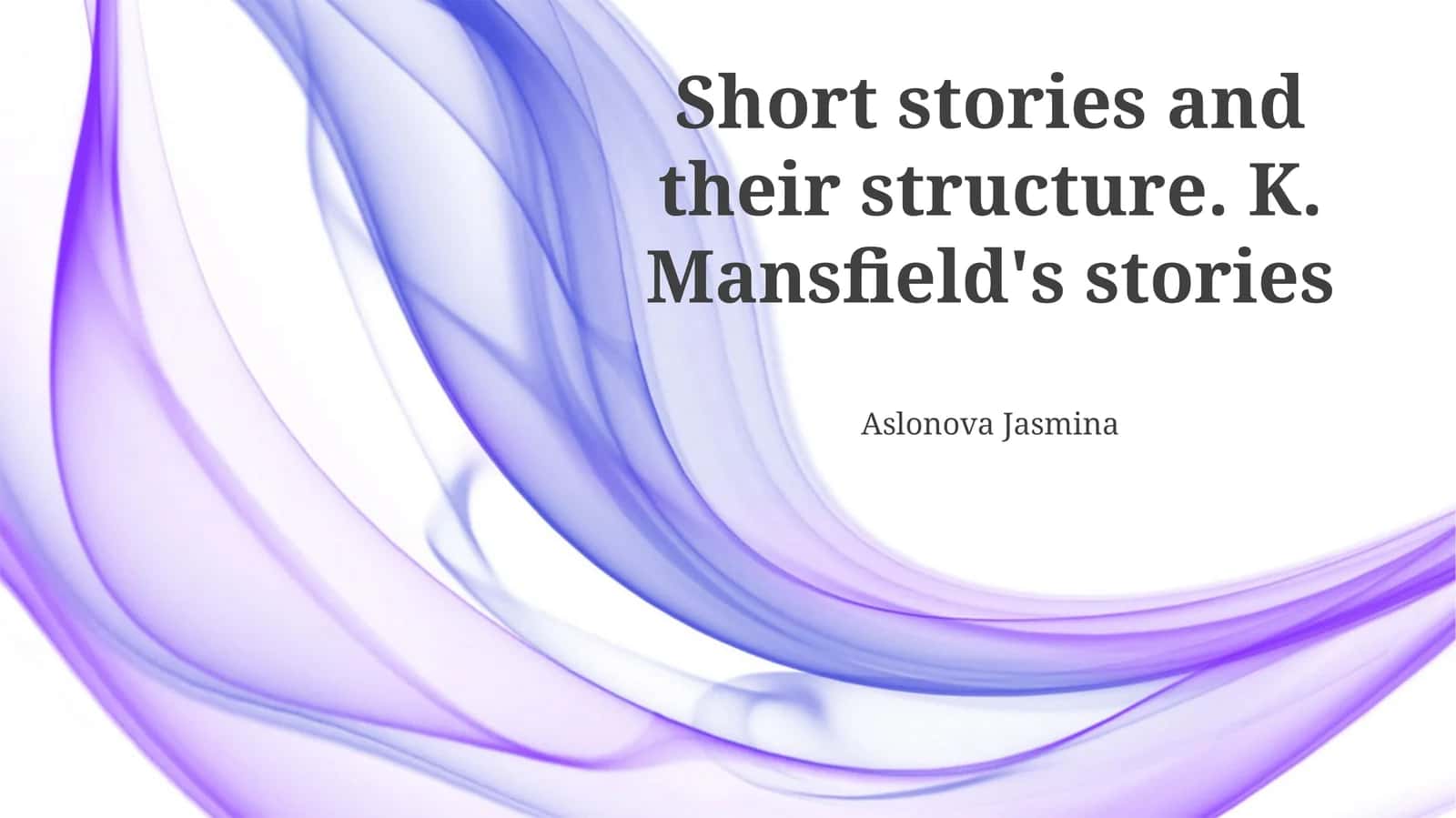 Stories by K. Mansfield 1