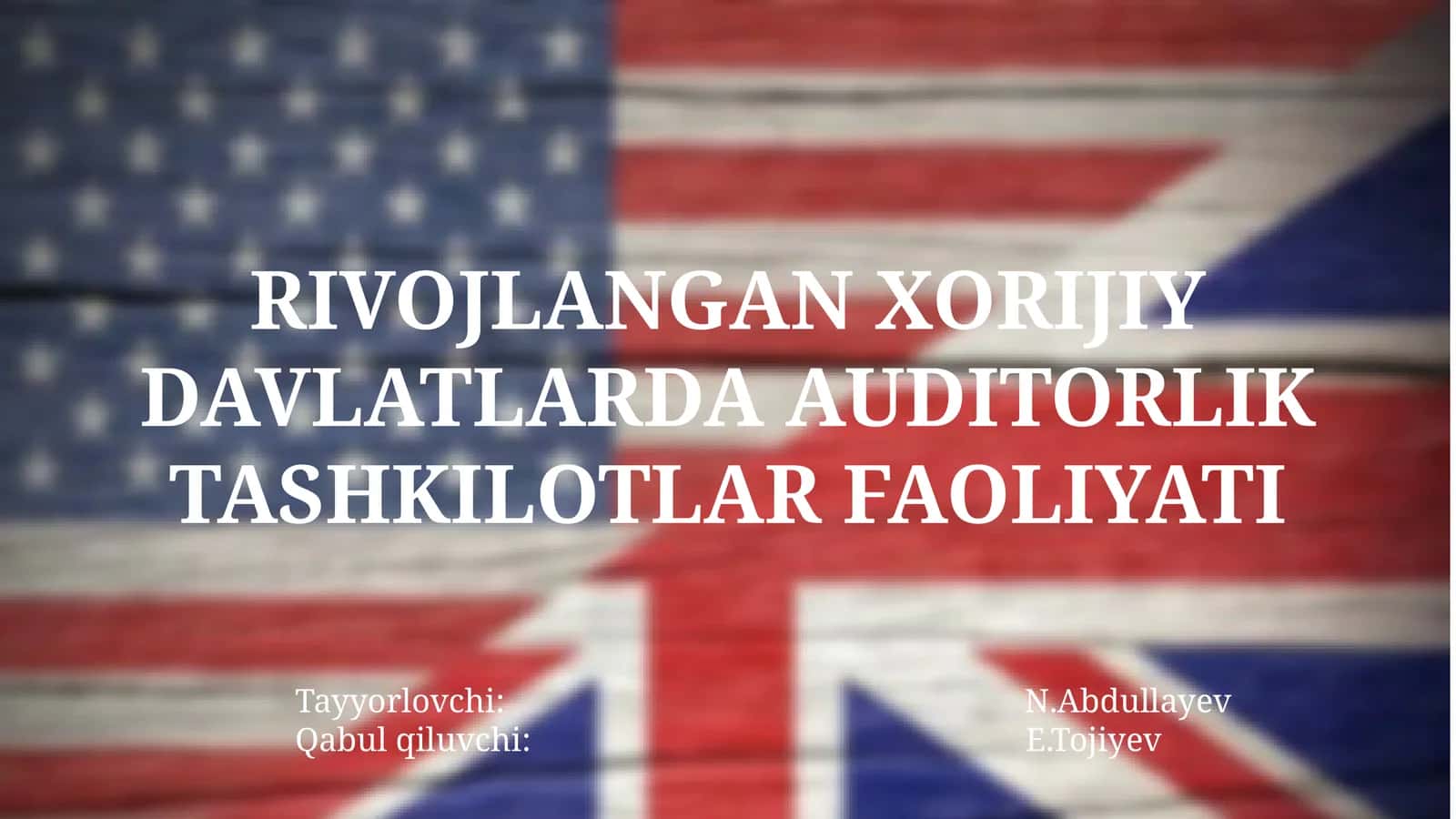RIVOJLANGAN XORIJIY DAVLATLARDA AUDITORLIK TASHKILOTLAR FAOLIYATI 1