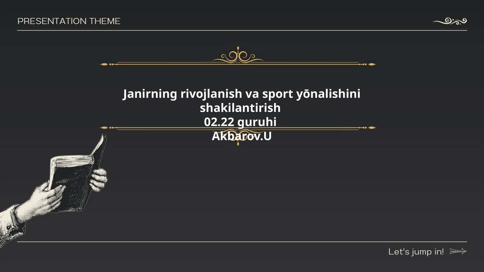 Janirning rivojlanish va sport yōnalishini shakilantirish 1
