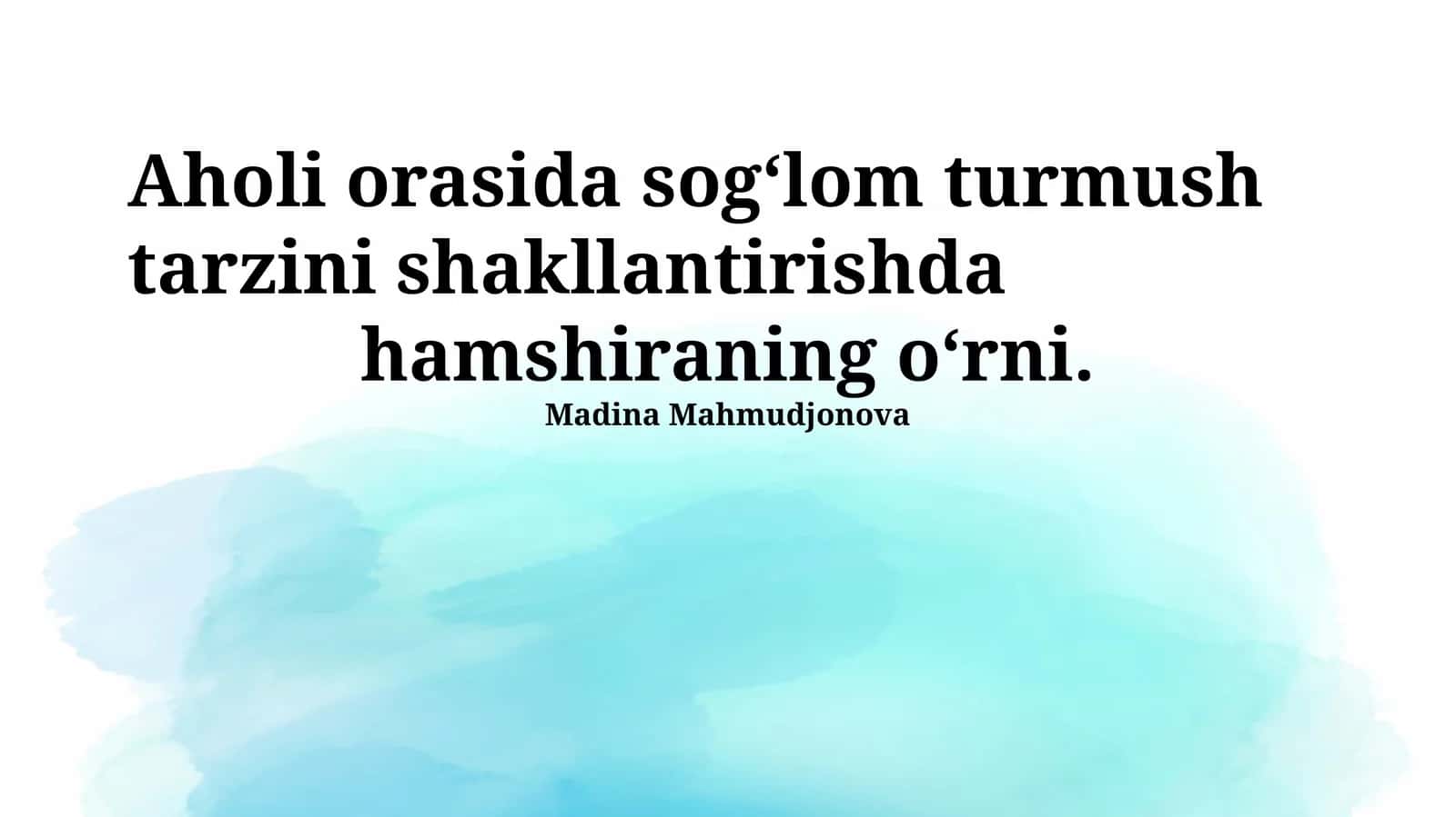 Hamshiraning sog‘lom turmushdagi roli 1
