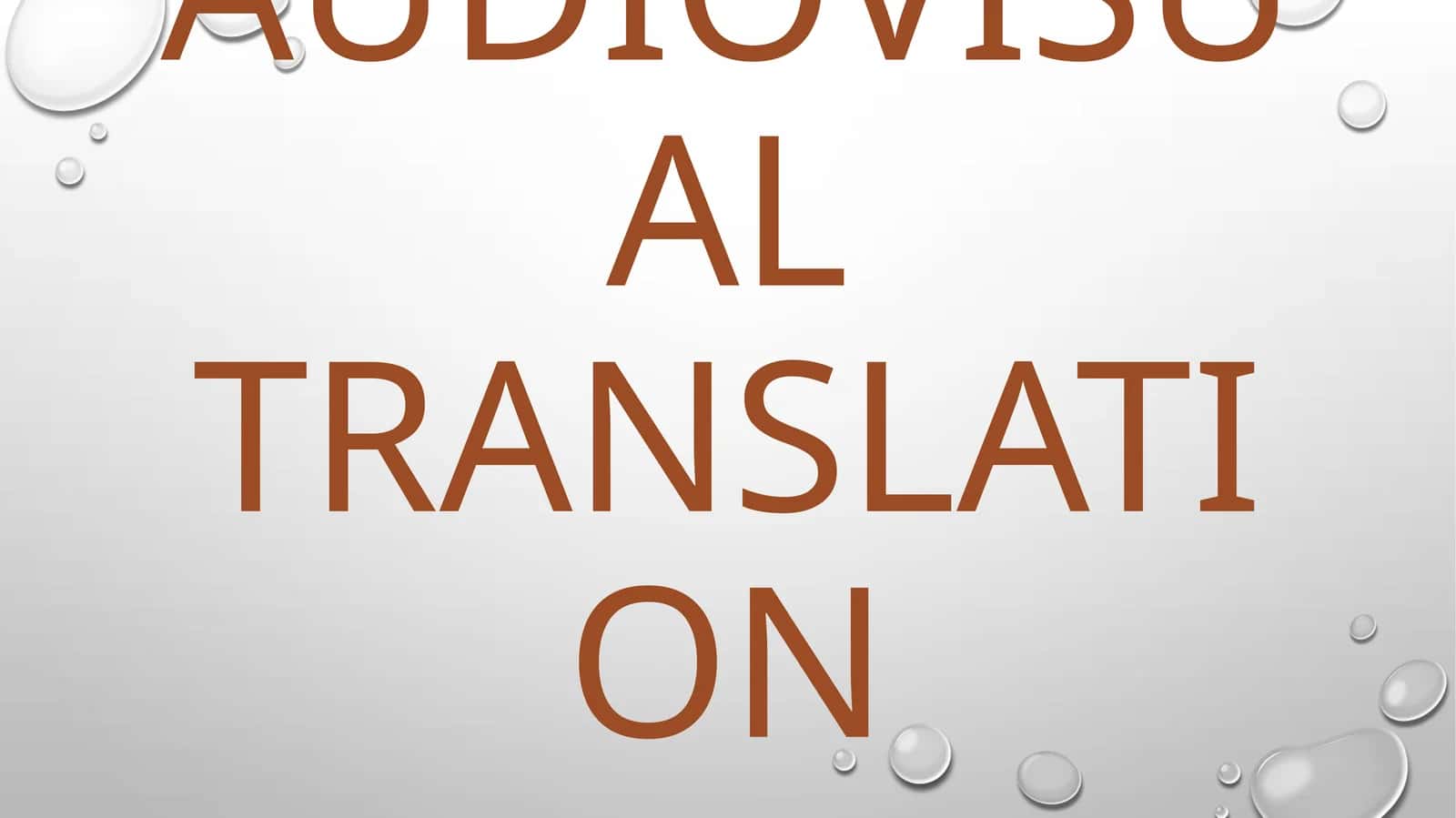 Audiovisual translation 1