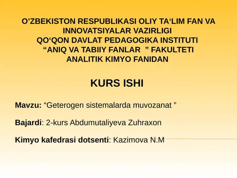 “Geterogensistemalardamuvozanat” 1