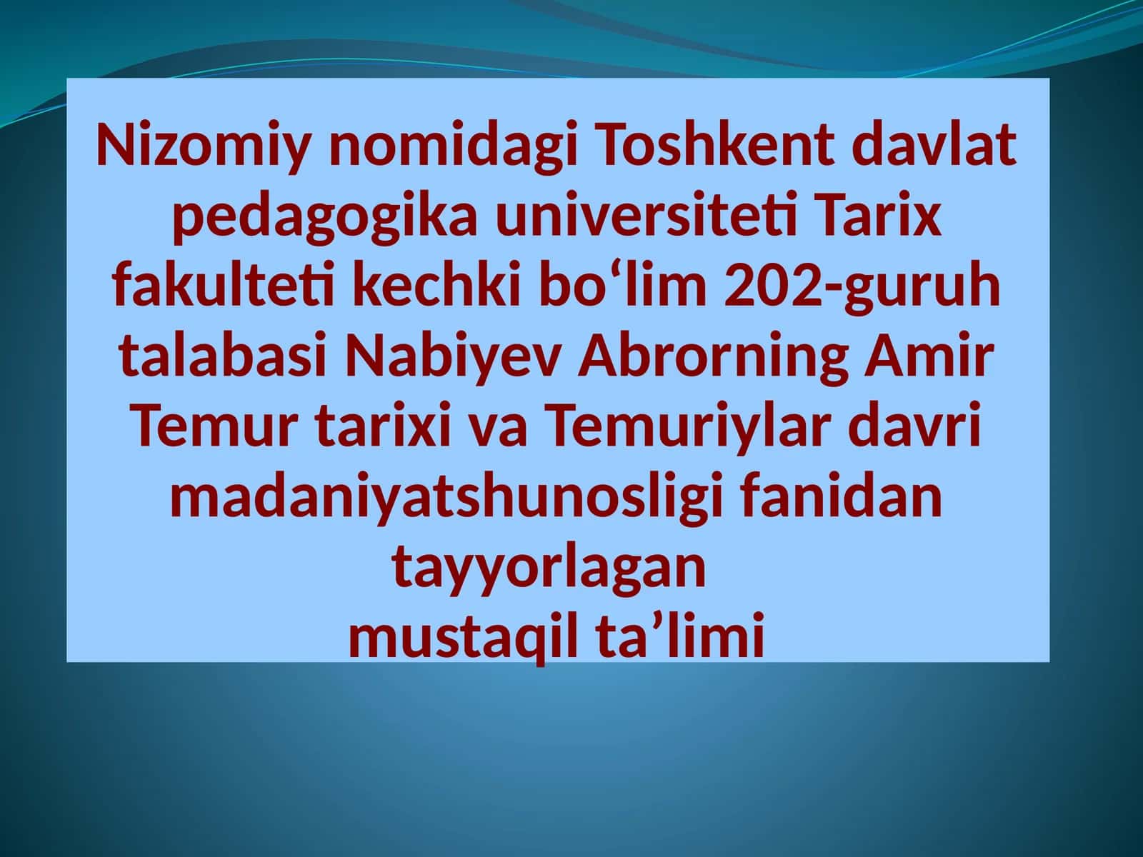 Amir Temur Tuzuklari 1
