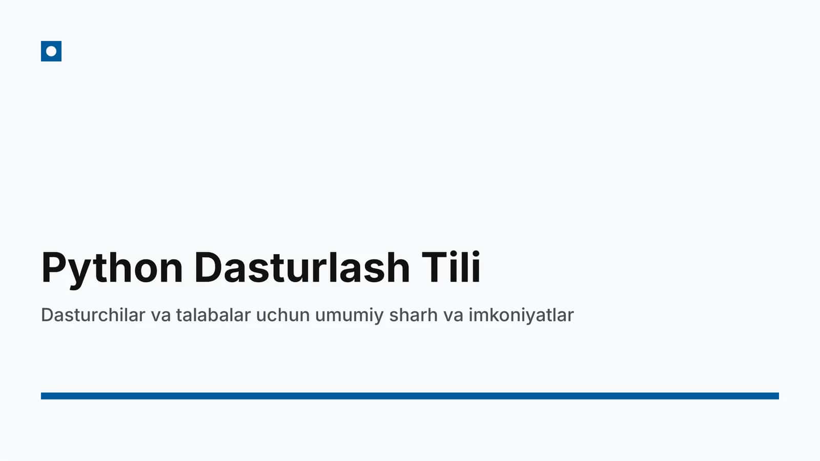 Python Dasturlash Tili 1