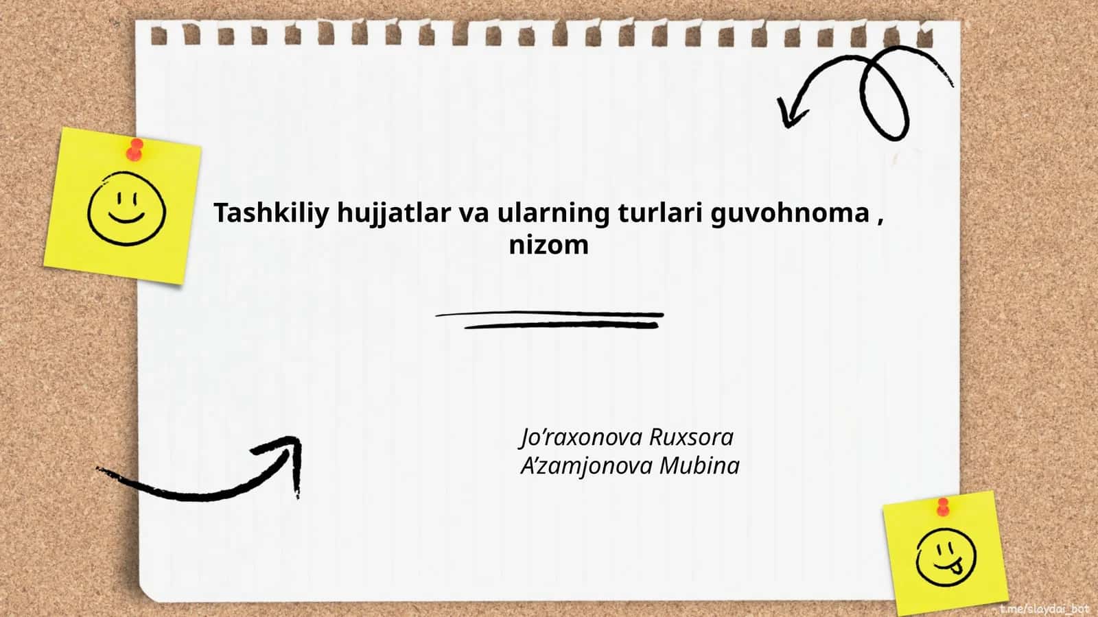 Tashkiliy hujjatlar va ularning turlari guvohnoma, nizom 1