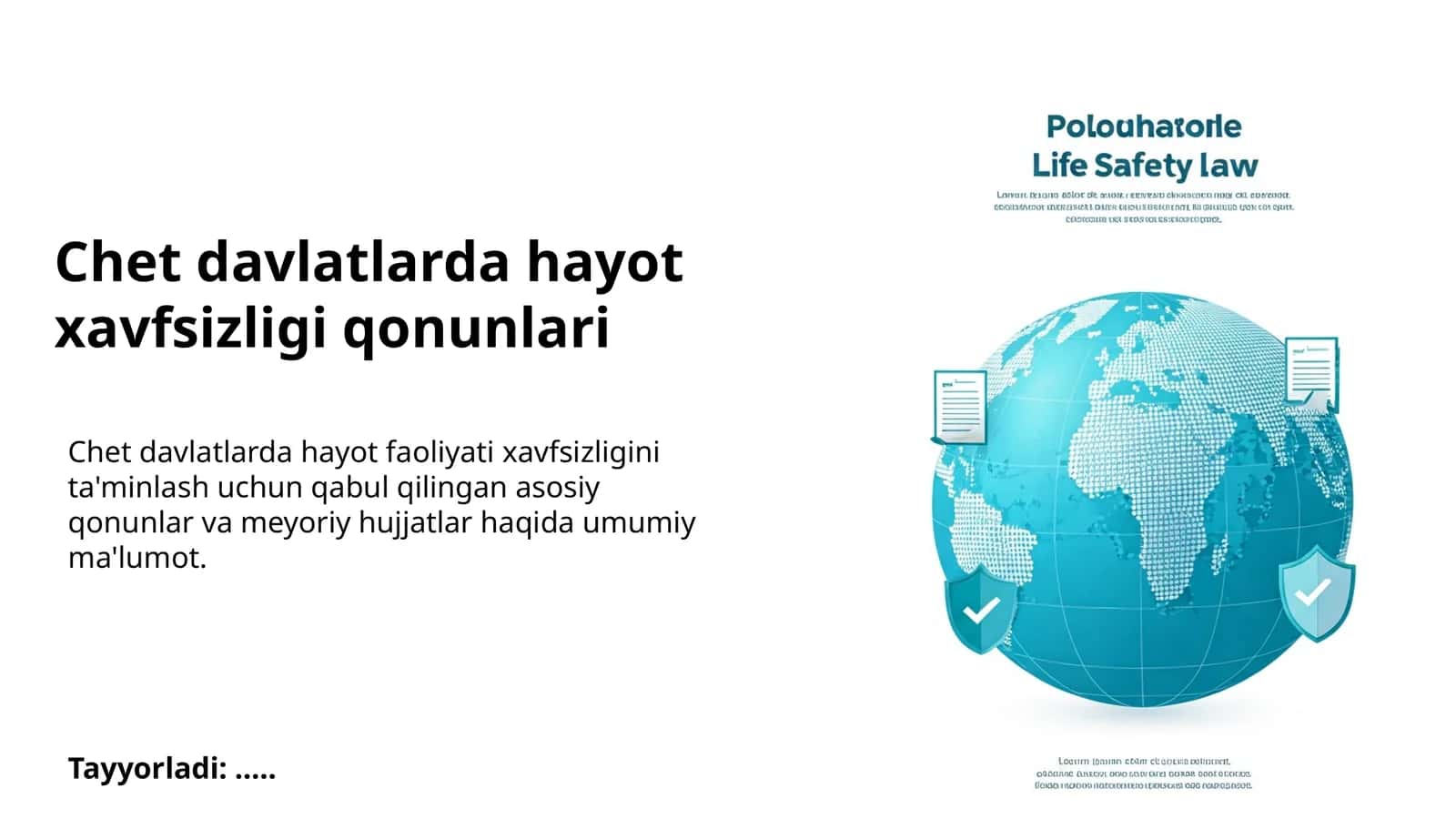 Xalqaro standartlar va me'yoriy hujjatlar tizimi 1